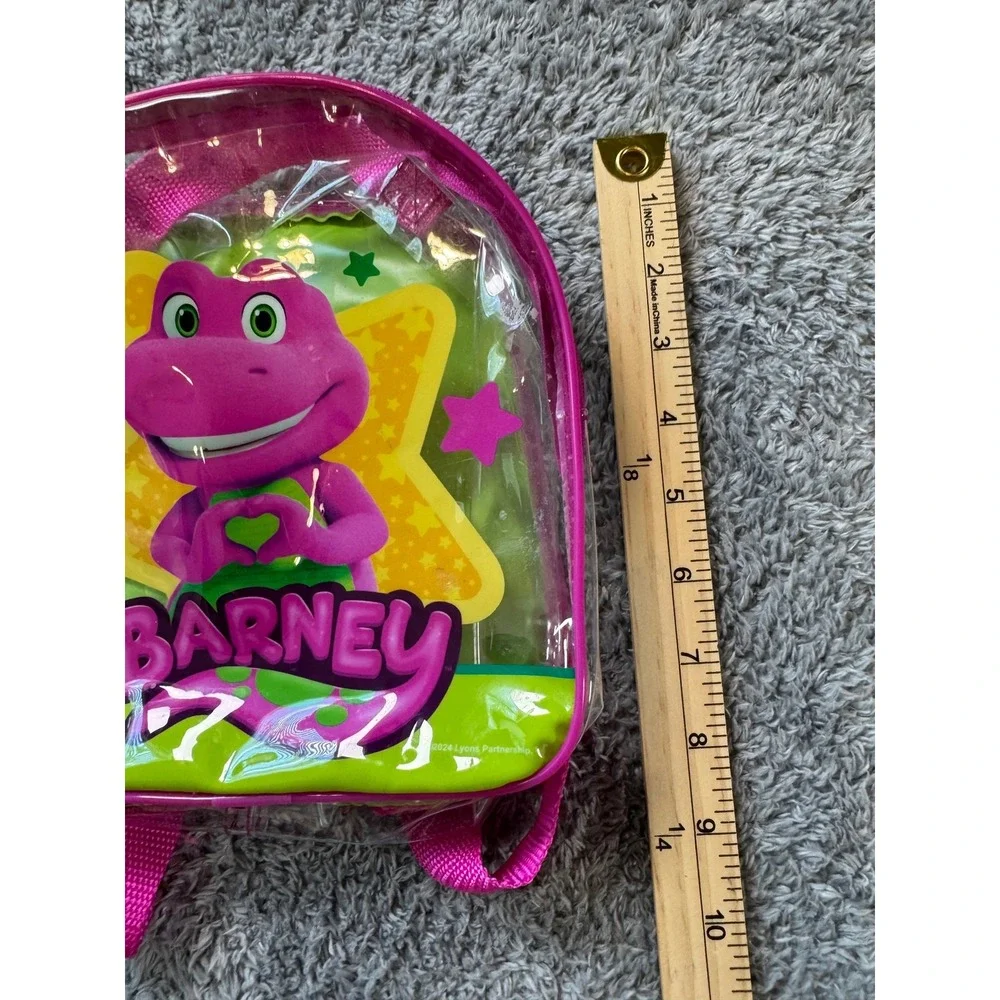 Barney Mini Backpack Clear Vinyl Kids Toddler Pink Green 2024 Lyons Partnership